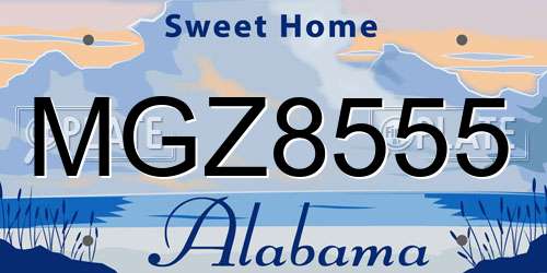 MGZ8555 Alabama License Plate