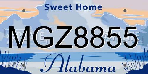 MGZ8855 Alabama License Plate