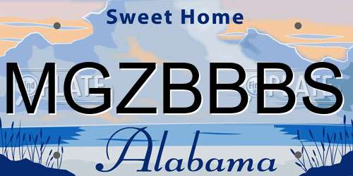 MGZBBBS Alabama License Plate