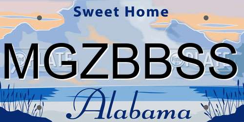MGZBBSS Alabama License Plate