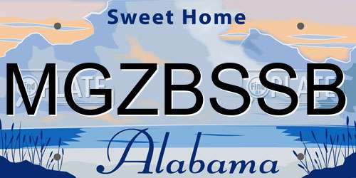 MGZBSSB Alabama License Plate