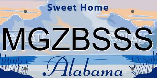 MGZBSSS Alabama License Plate