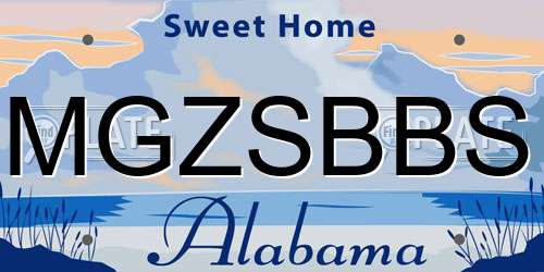 MGZSBBS Alabama License Plate