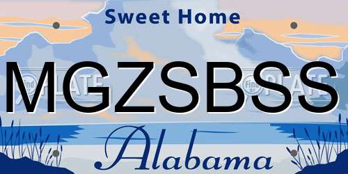 MGZSBSS Alabama License Plate