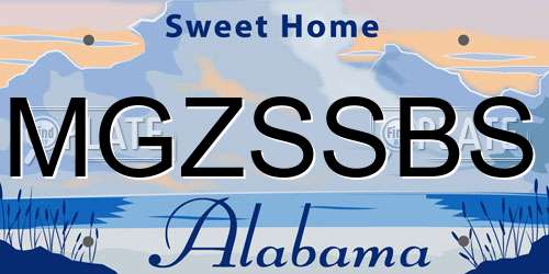 MGZSSBS Alabama License Plate