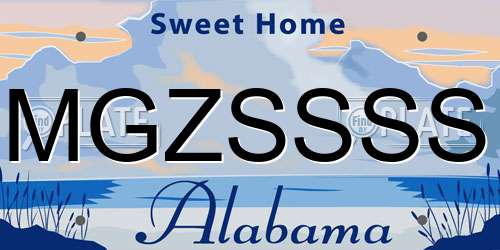 MGZSSSS Alabama License Plate
