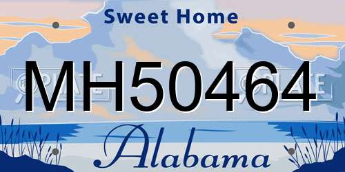 MH50464 Alabama License Plate