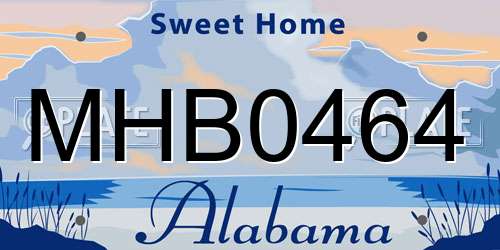 MHB0464 Alabama License Plate