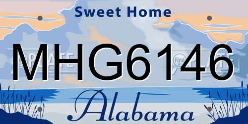 MHG6146 Alabama License Plate
