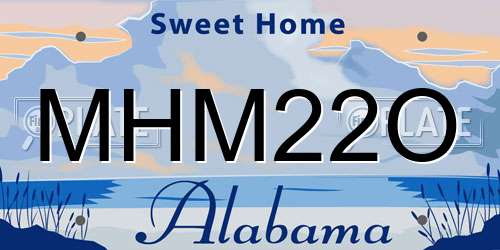 MHM22O Alabama License Plate