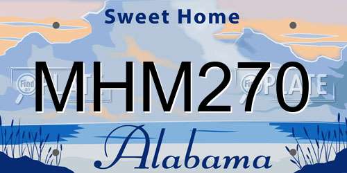 MHM270 Alabama License Plate