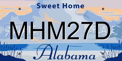 MHM27D Alabama License Plate