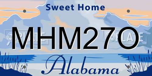 MHM27O Alabama License Plate