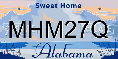 MHM27Q Alabama License Plate