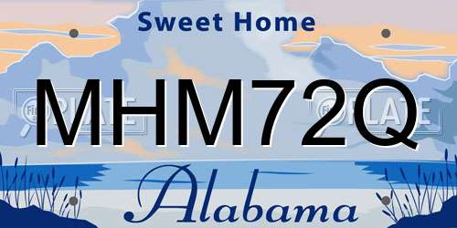 MHM72Q Alabama License Plate