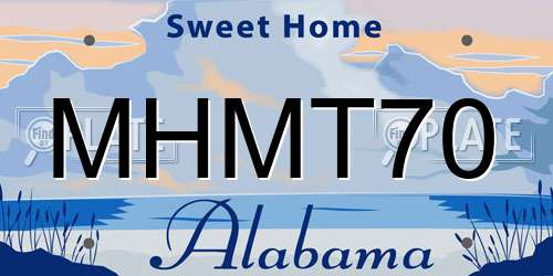 MHMT70 Alabama License Plate
