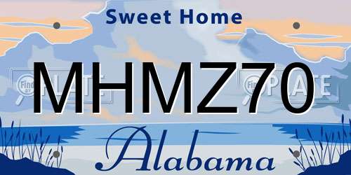 MHMZ70 Alabama License Plate
