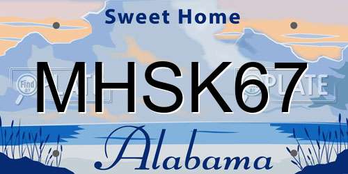MHSK67 Alabama License Plate