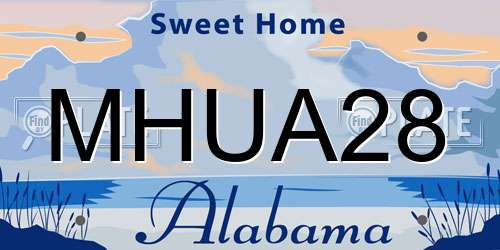 MHUA28 Alabama License Plate