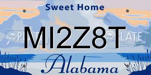MI2Z8T Alabama License Plate