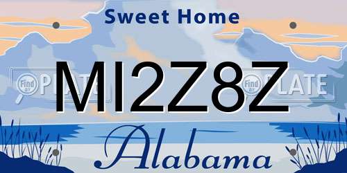 MI2Z8Z Alabama License Plate