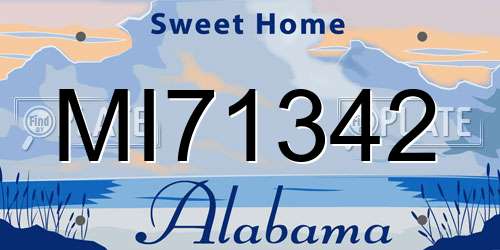 MI71342 Alabama License Plate