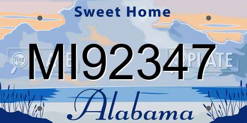MI92347 Alabama License Plate