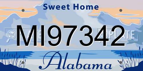 MI97342 Alabama License Plate