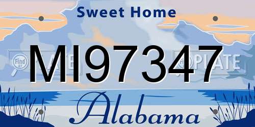 MI97347 Alabama License Plate