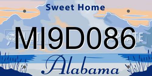 MI9D086 Alabama License Plate