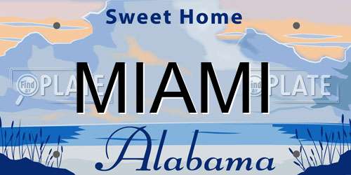 MIAMI Alabama License Plate