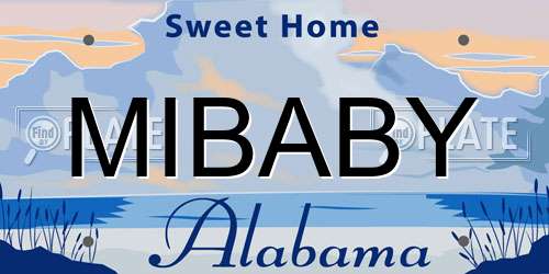 MIBABY Alabama License Plate