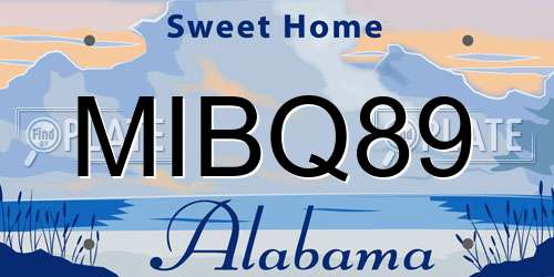 MIBQ89 Alabama License Plate