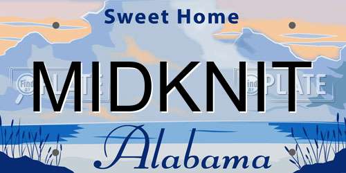 MIDKNIT Alabama License Plate