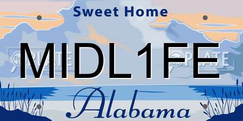 MIDL1FE Alabama License Plate