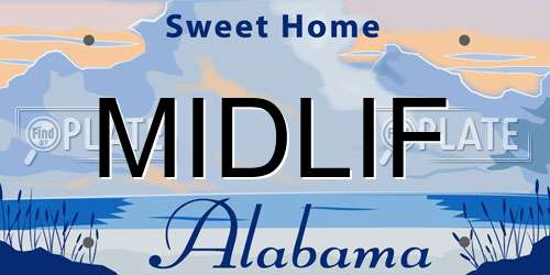 MIDLIF Alabama License Plate