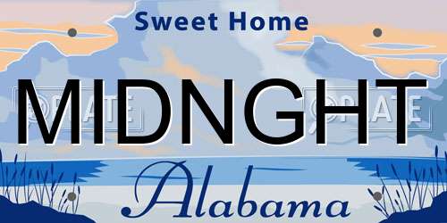 MIDNGHT Alabama License Plate