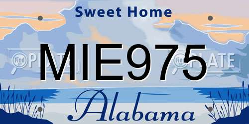 MIE975 Alabama License Plate