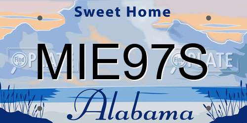 MIE97S Alabama License Plate