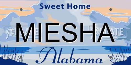 MIESHA Alabama License Plate