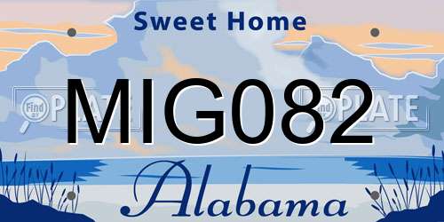 MIG082 Alabama License Plate