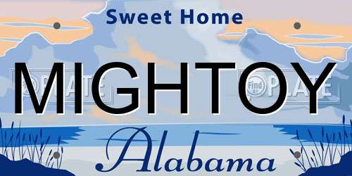 MIGHTOY Alabama License Plate