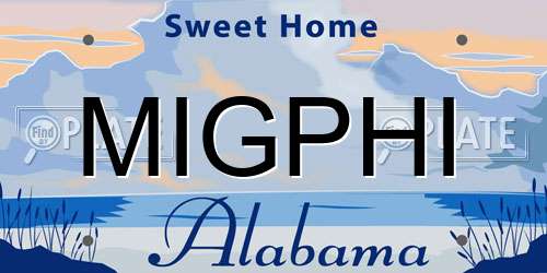 MIGPHI Alabama License Plate