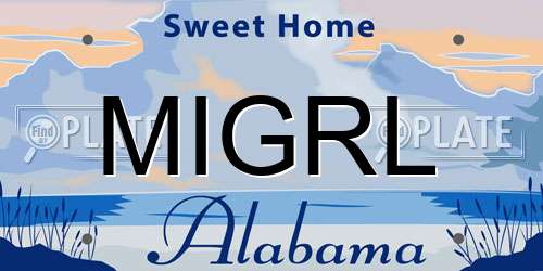 MIGRL Alabama License Plate