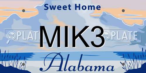 MIK3 Alabama License Plate
