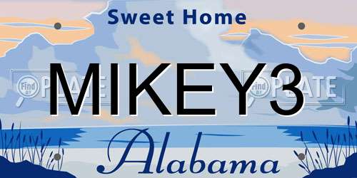 MIKEY3 Alabama License Plate