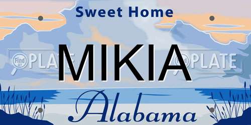 MIKIA Alabama License Plate