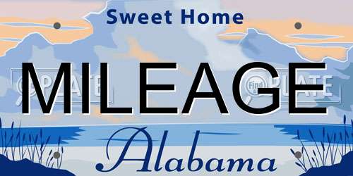 MILEAGE Alabama License Plate