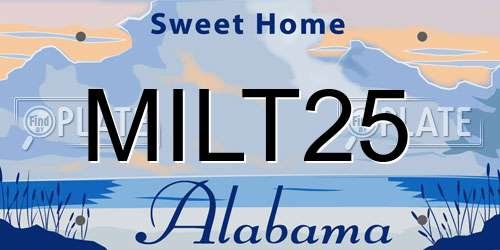 MILT25 Alabama License Plate