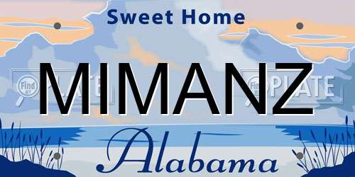 MIMANZ Alabama License Plate